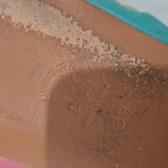 Anthropologie Jasper & Jeera Metallic Watercolor, Leather Flats Size 38 - Picture 11 of 11